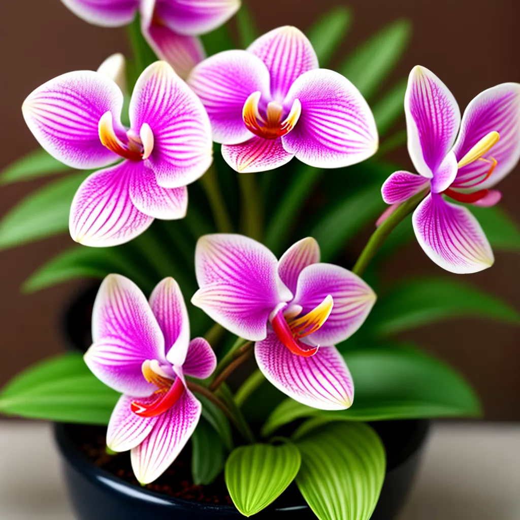 orquidea miniatura terracota detalhes