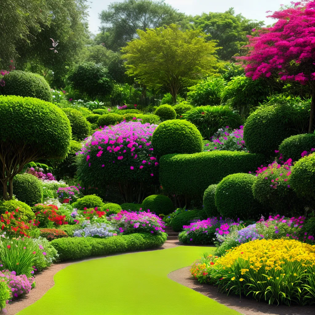 jardim colorido borboletas passaros natureza 2