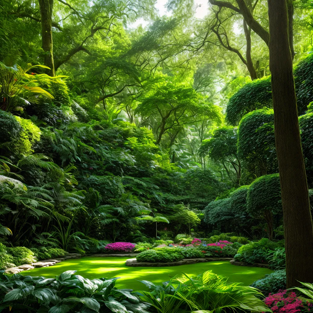 jardim sombra plantas fern hosta impatiens