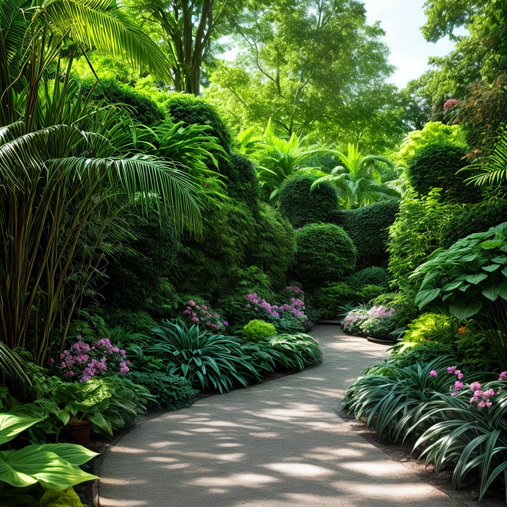 jardim sombra plantas coloridas