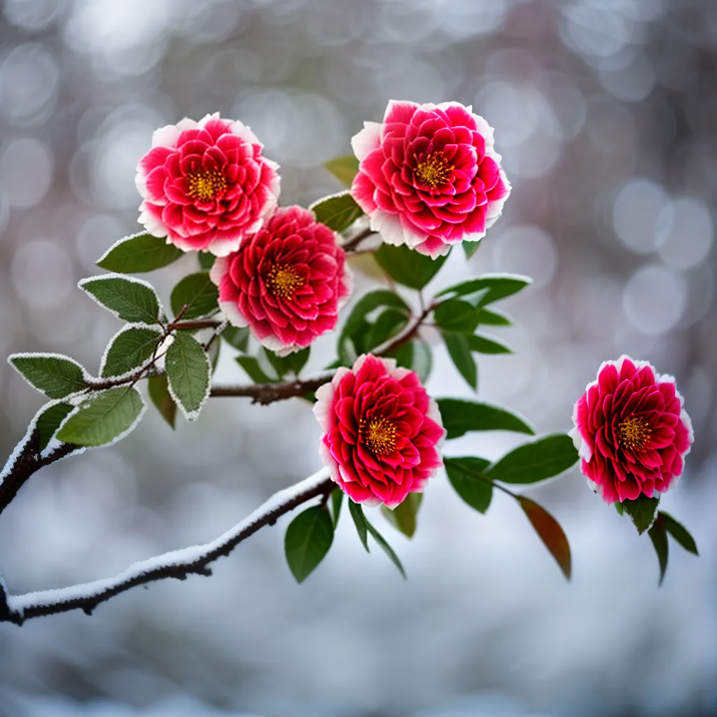 camelia vermelha branca inverno flores