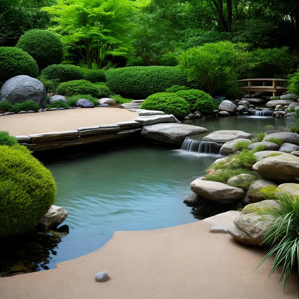 jardim zen ponte madeira meditacao