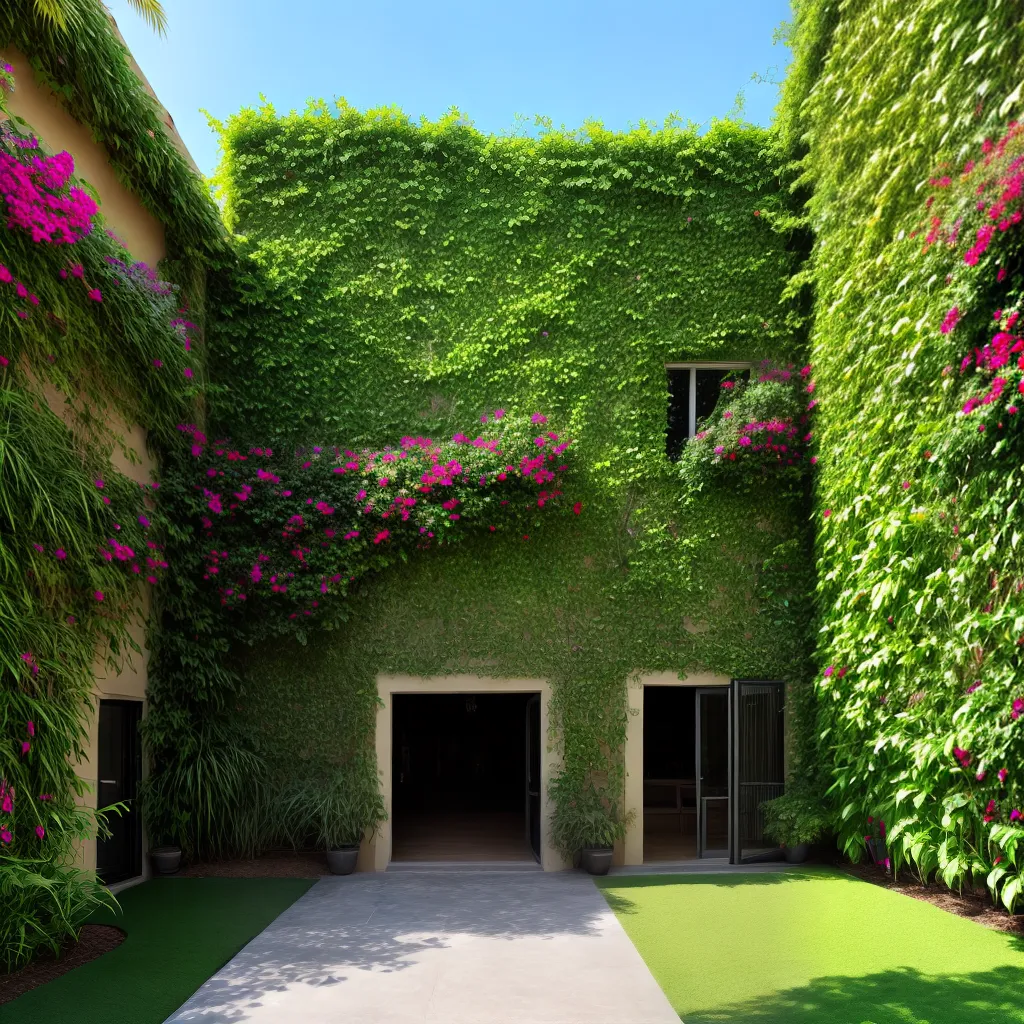 parede verde plantas subindo