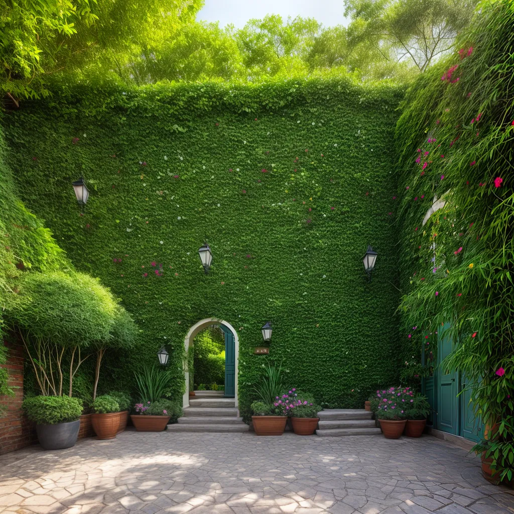 jardim plantas subindo muro cerca