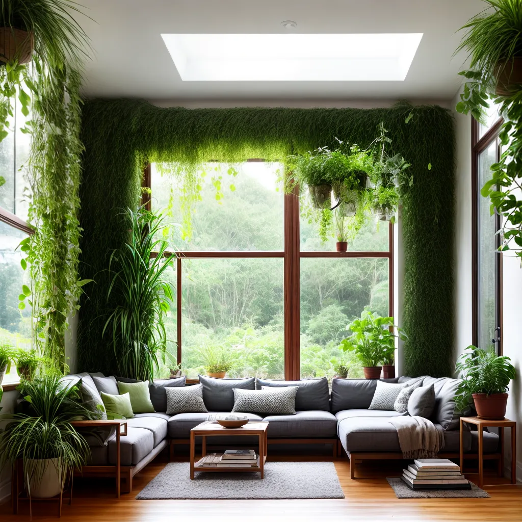 sala verde janelas plantas acolhedora 1