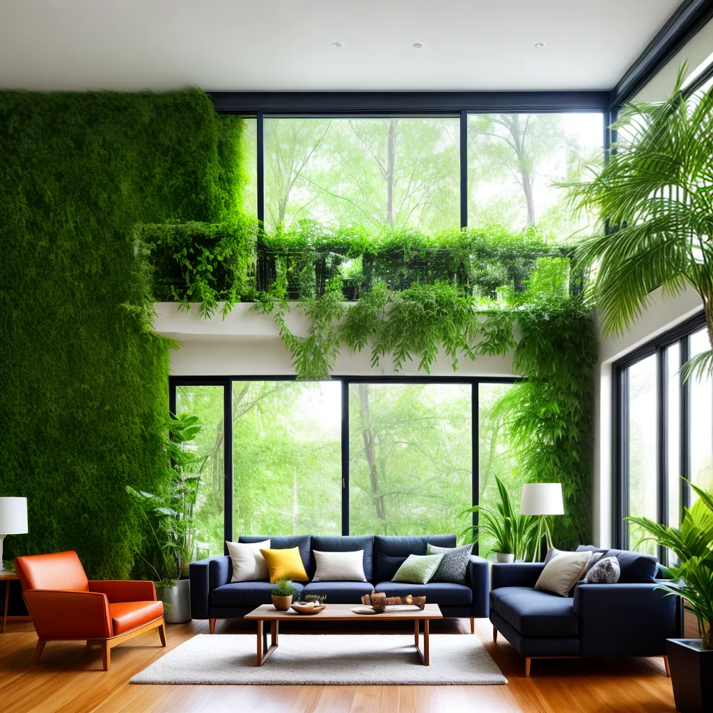 sala estilosa janelas plantas verdes