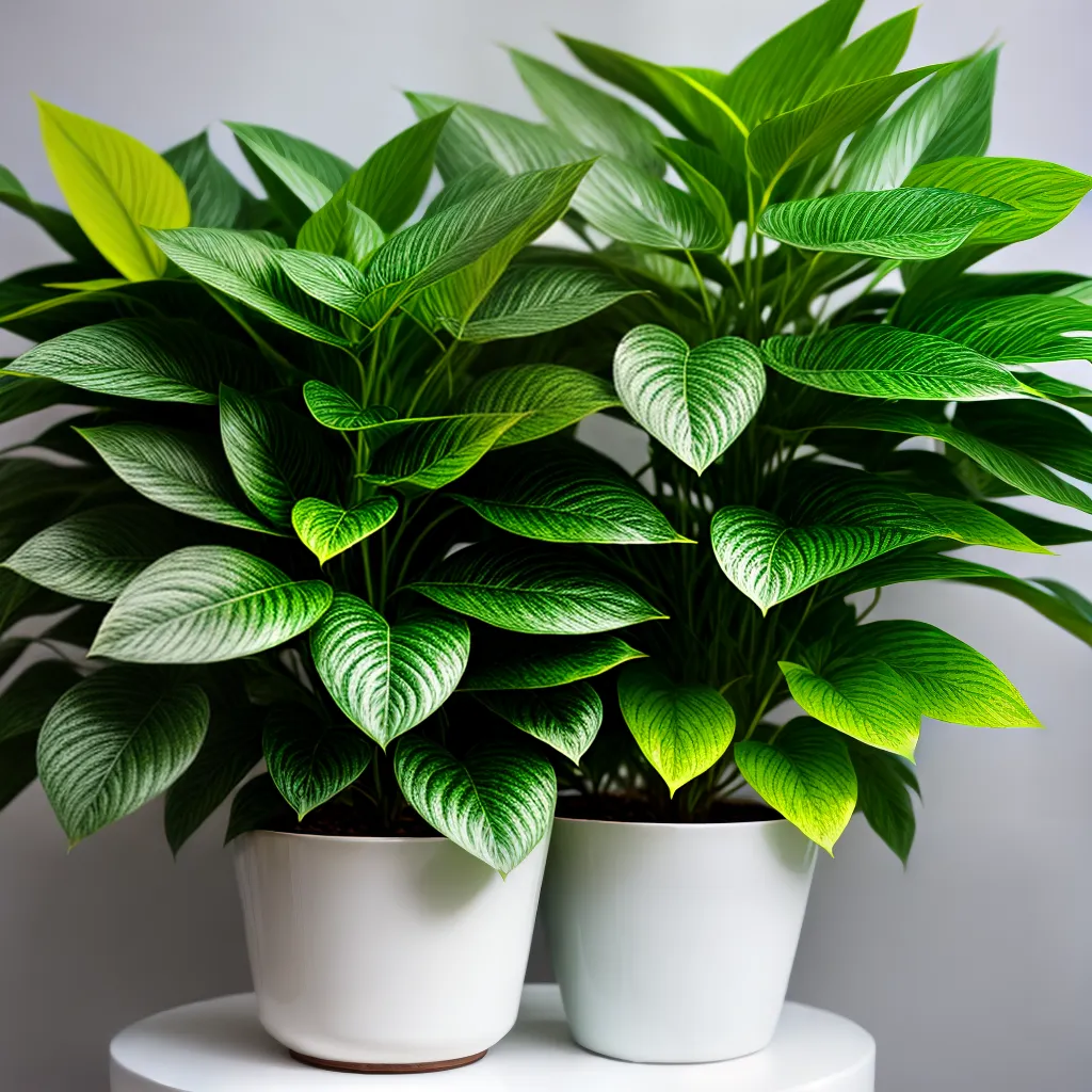 planta verde folhas largas ceramica