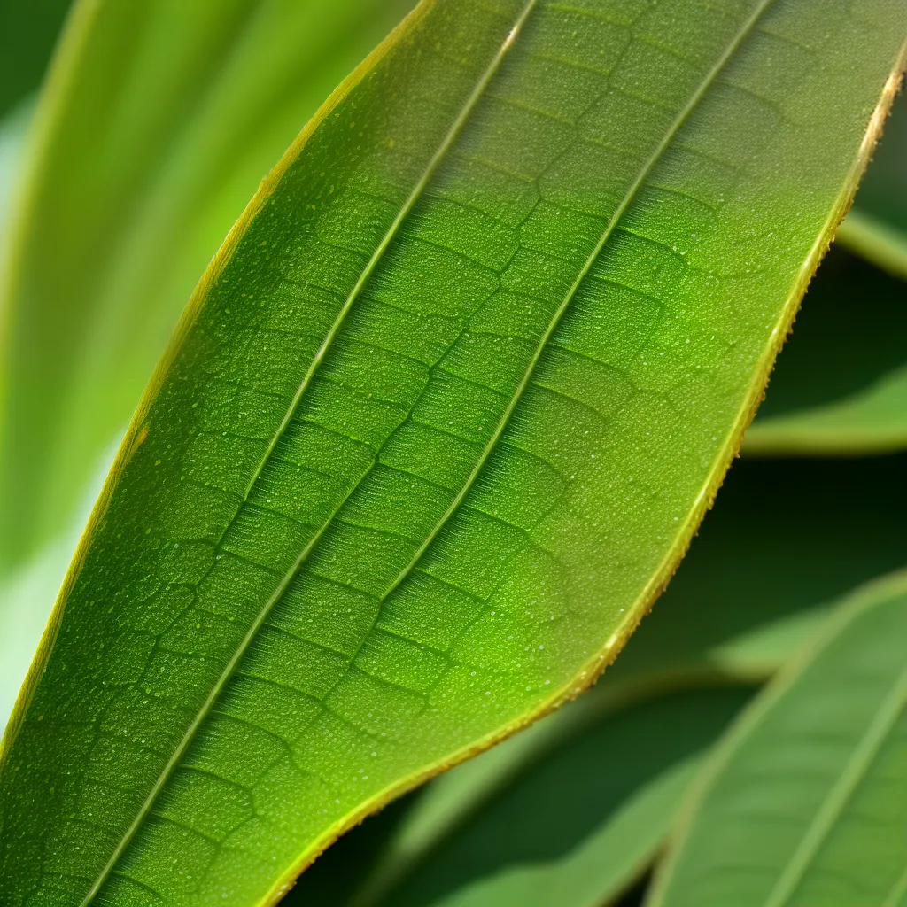 folha verde veias sol