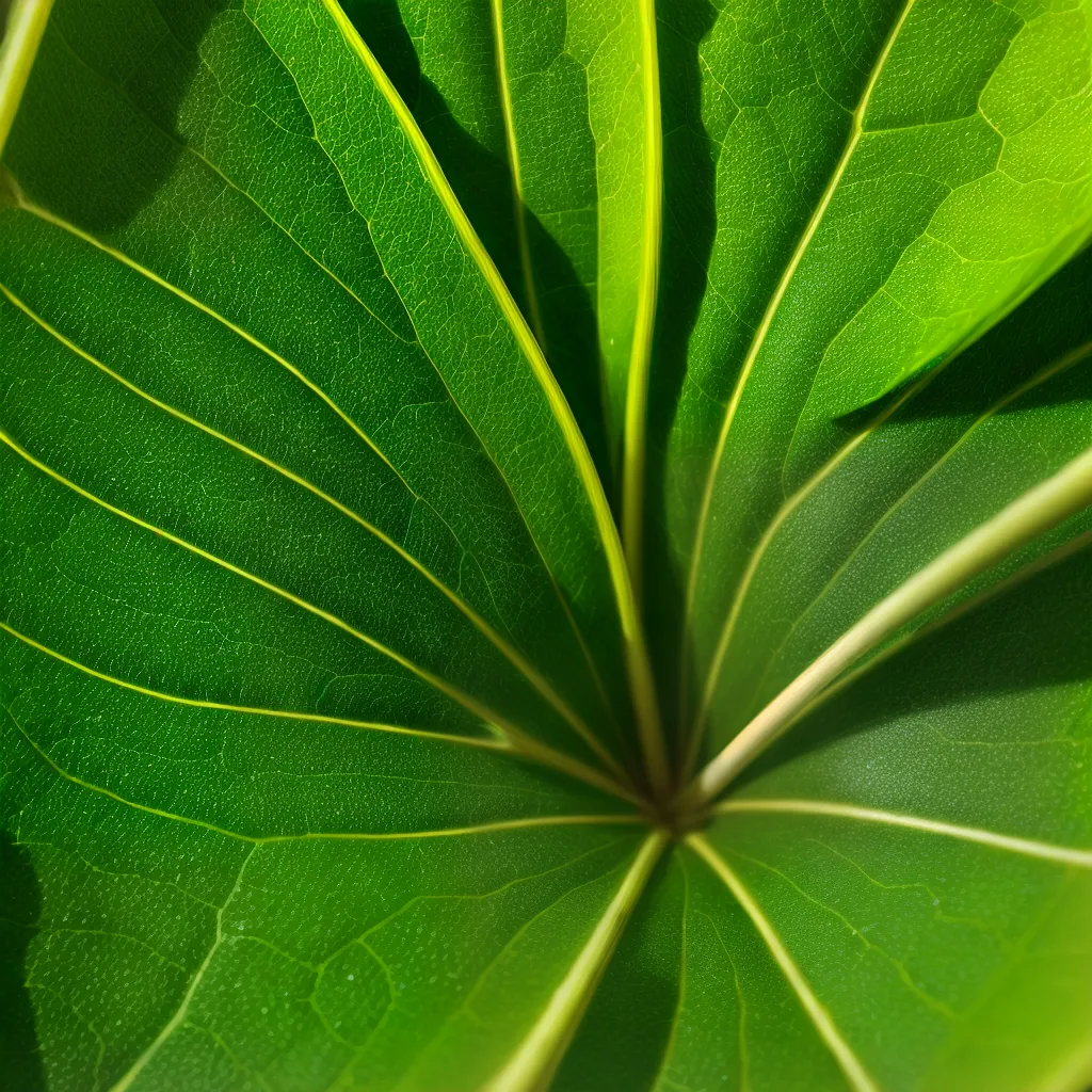 folha verde veias