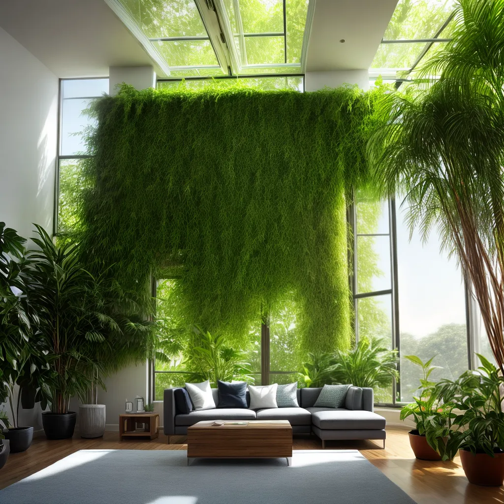 ambiente interno plantas verdes serenidade