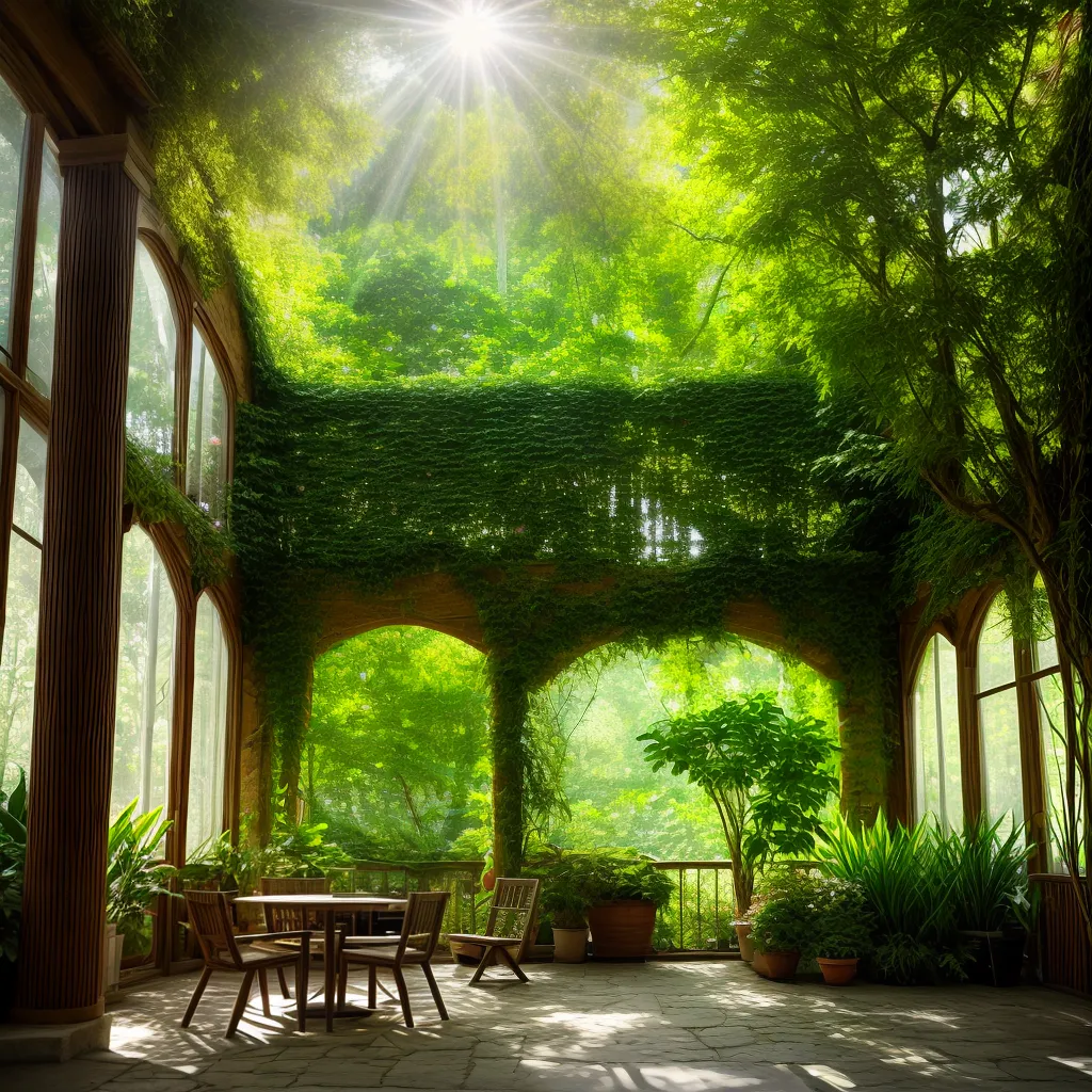 espaco interno verde serenidade natureza