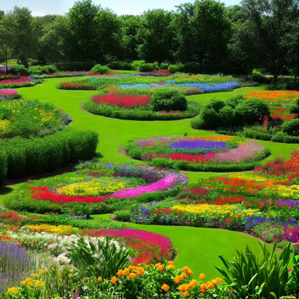 jardim comunitario flores verde vegetais