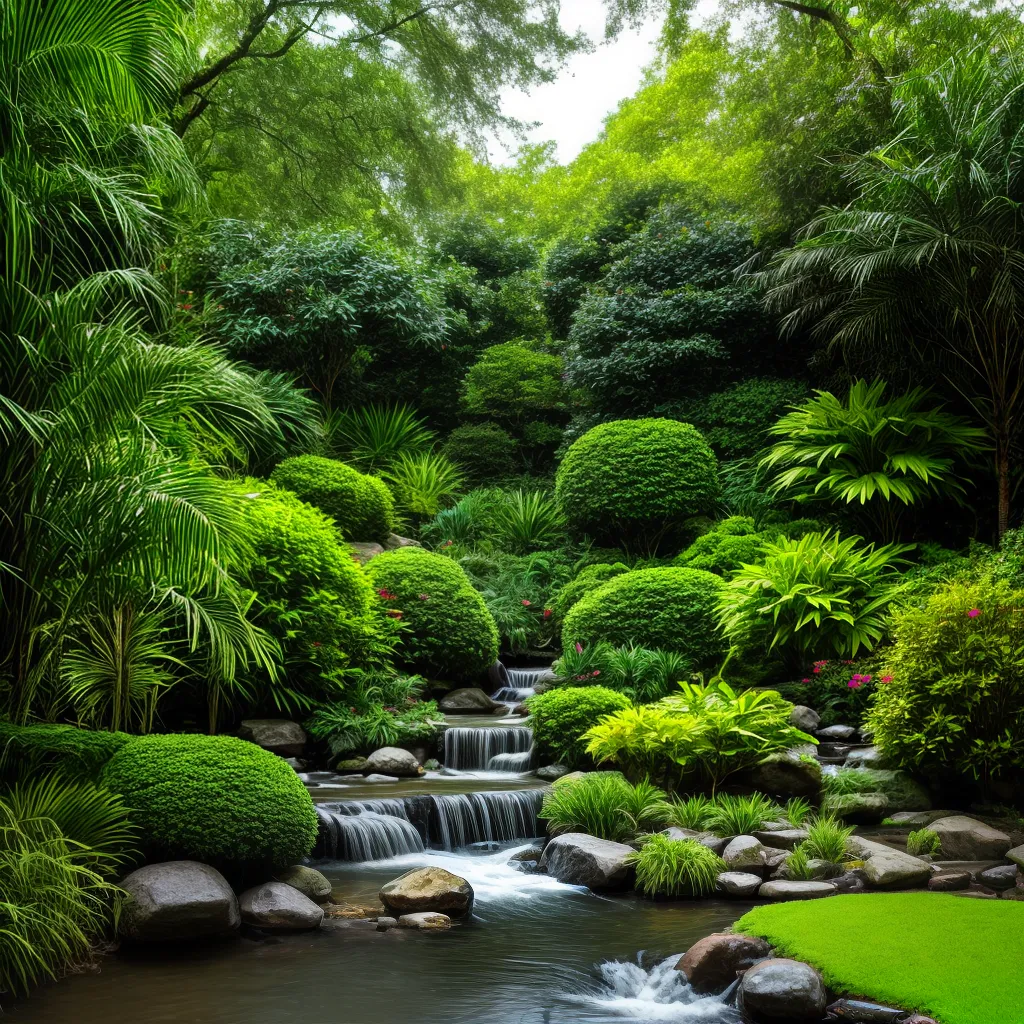 jardim chuva verde flor arvore