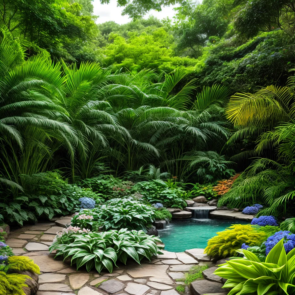 jardim chuvoso plantas diversas sustentavel