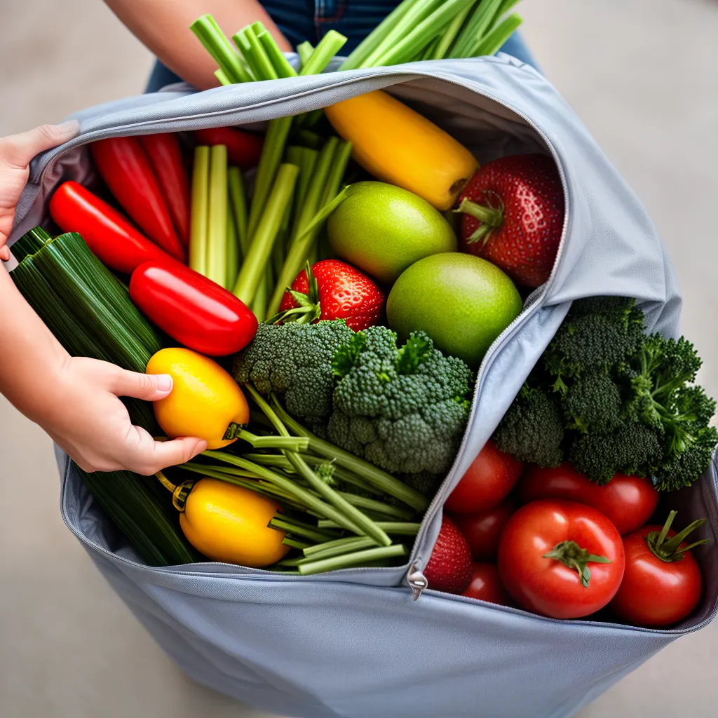 sacola reutilizavel frutas verduras sustentabilidade