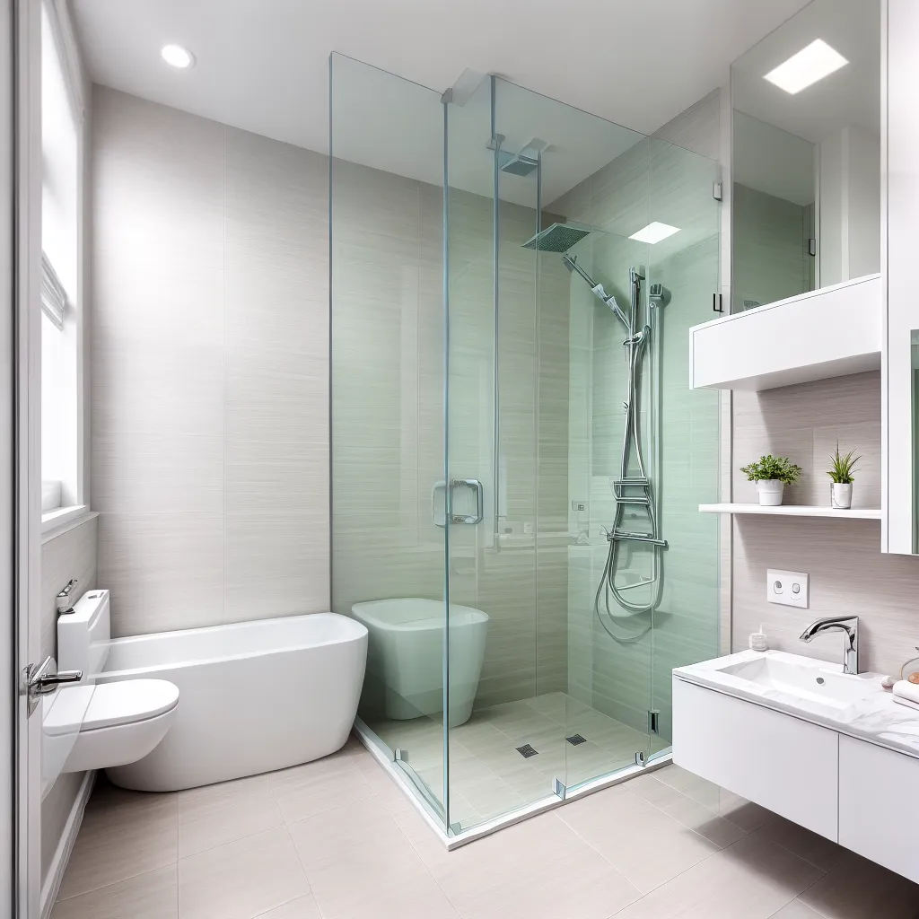 banheiro moderno tiles branco vidro