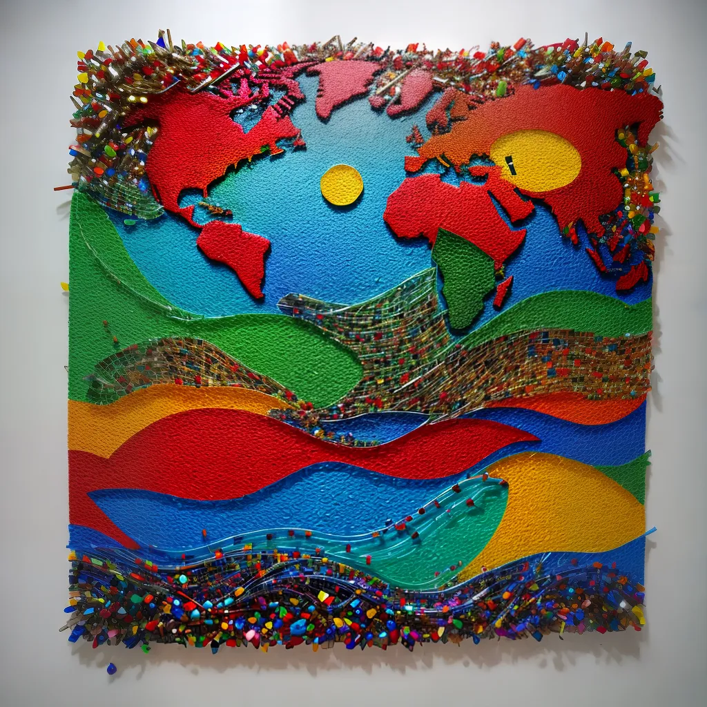 mosaico reciclado arte colorida