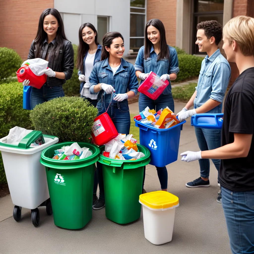alunos reciclagem coleta courtyard sustentabilidade