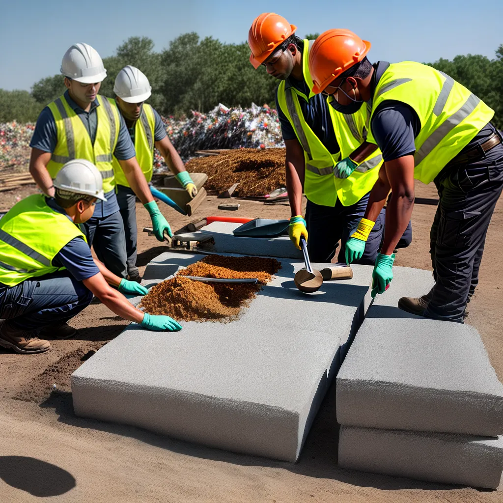 trabalhadores reciclagem residuos construcao