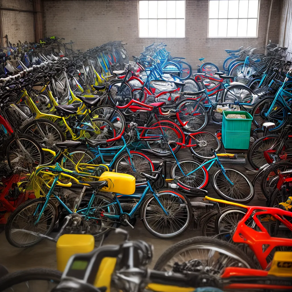 oficina reparo bicicletas coloridas sustentabilidade