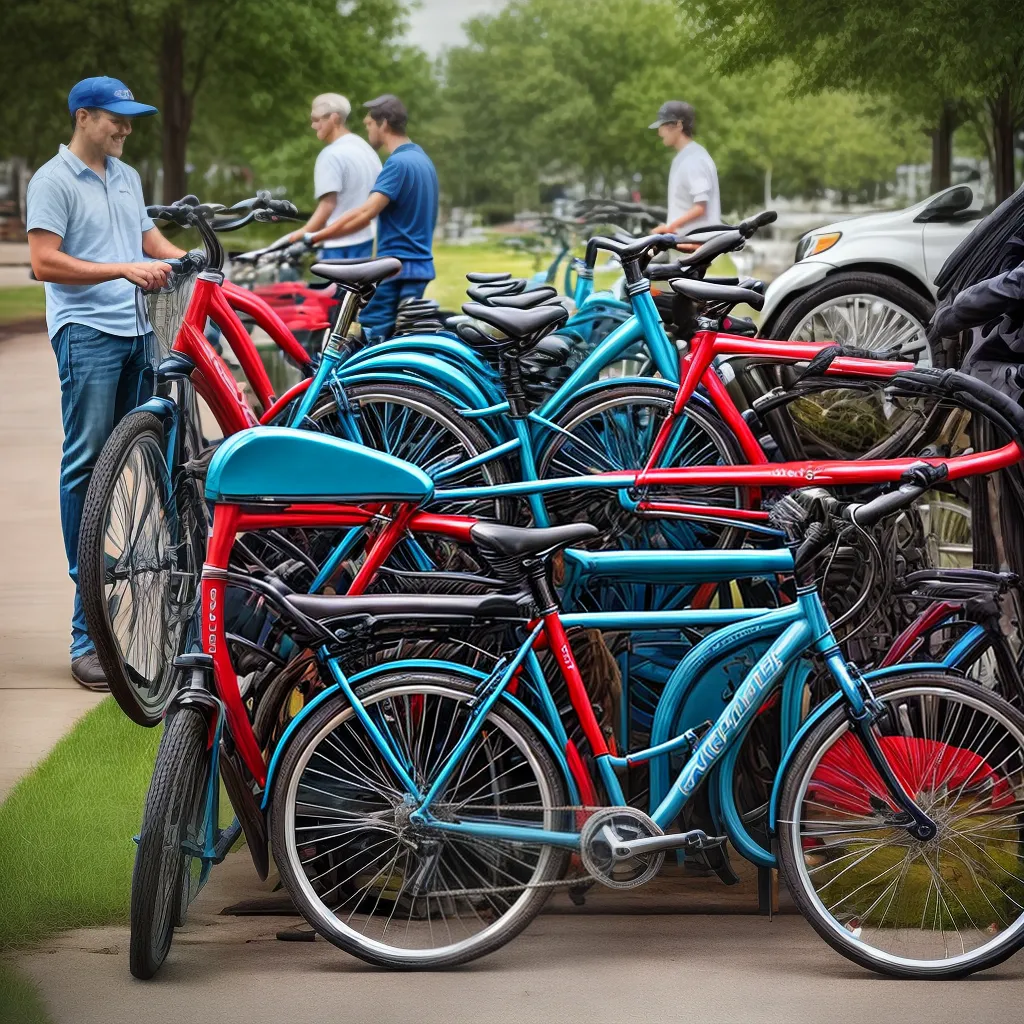 reparo bicicletas grupo colorido sustentabilidade