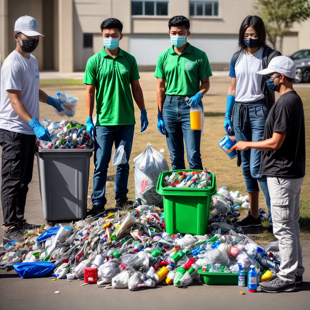 reciclagem diversidade pessoas mascaras