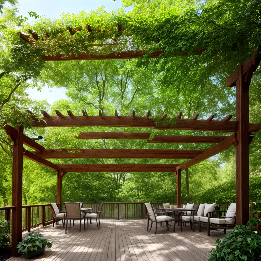 deck pergola ao ar livre