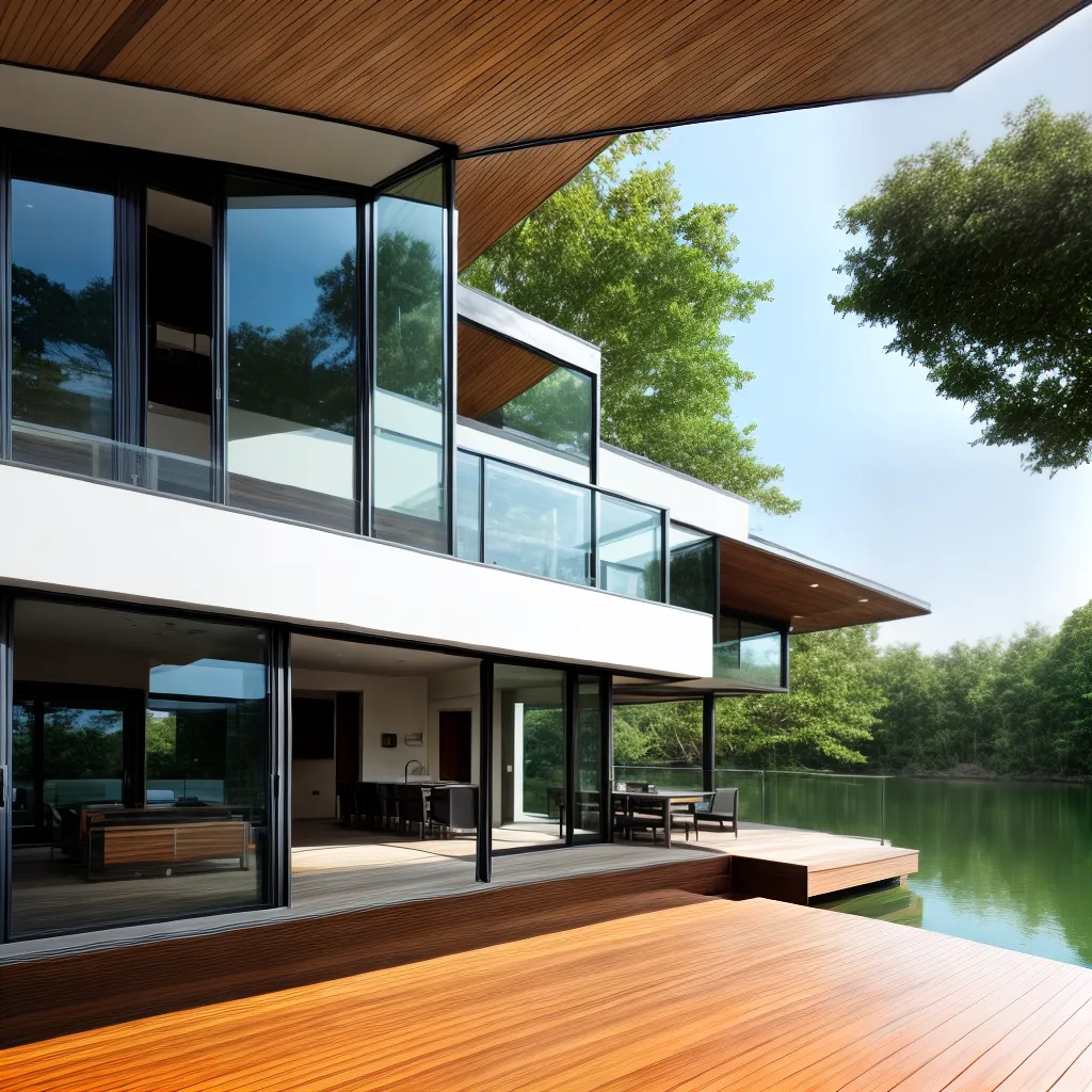 deck flutuante moderno conexao interior