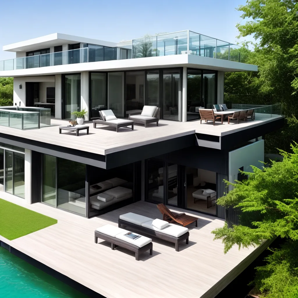 deck flutuante design moderno