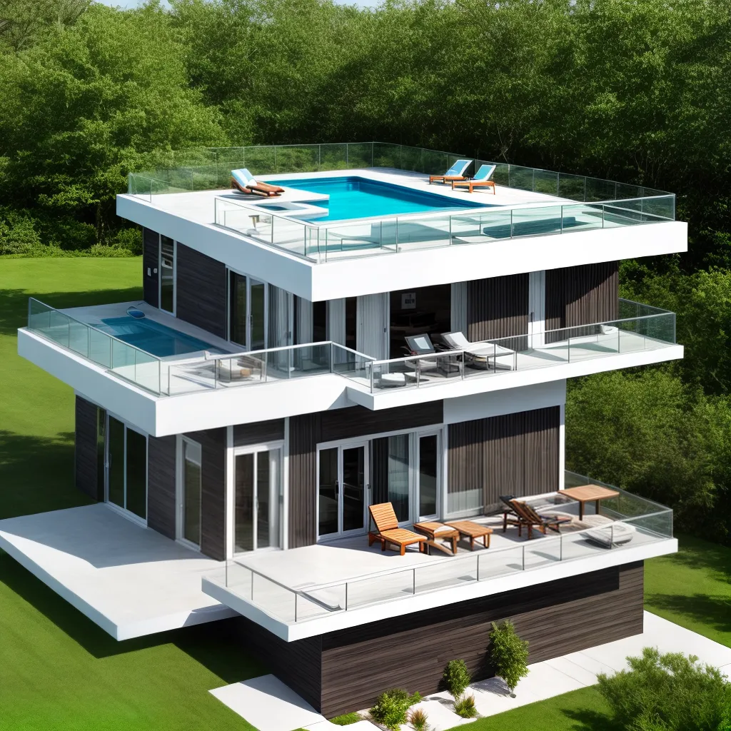 deck flutuante moderno natureza serena
