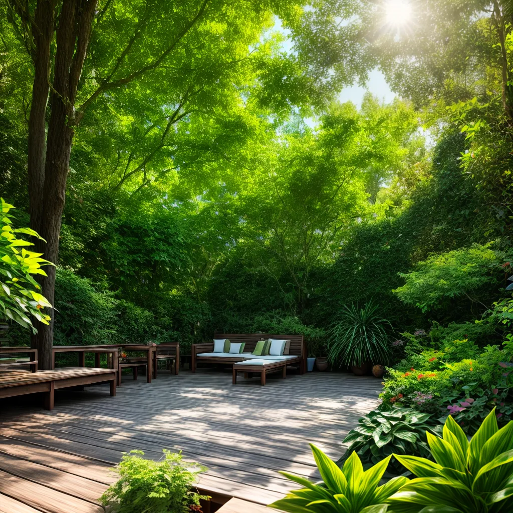 deck jardim verde flores sereno