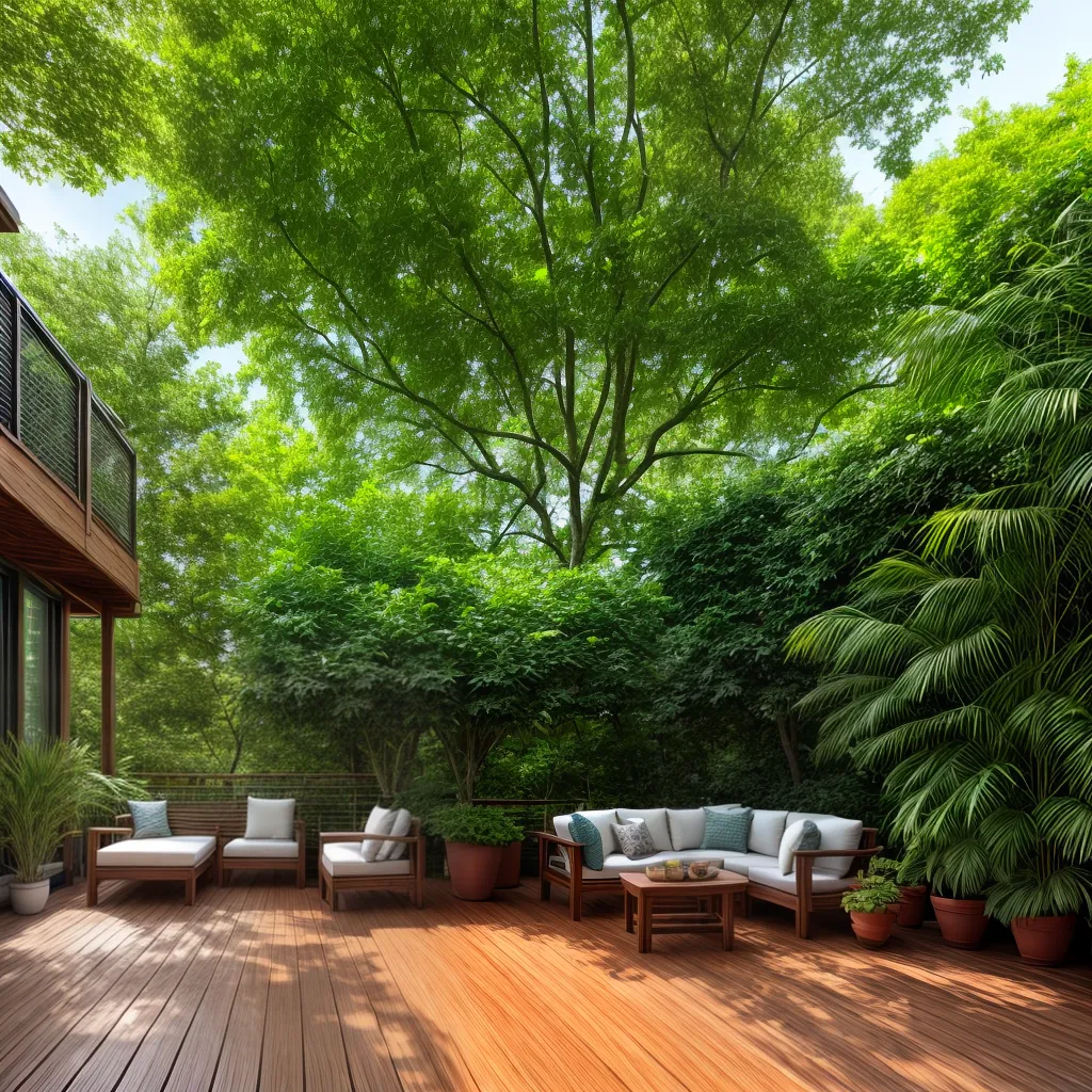 deck verde flores sol