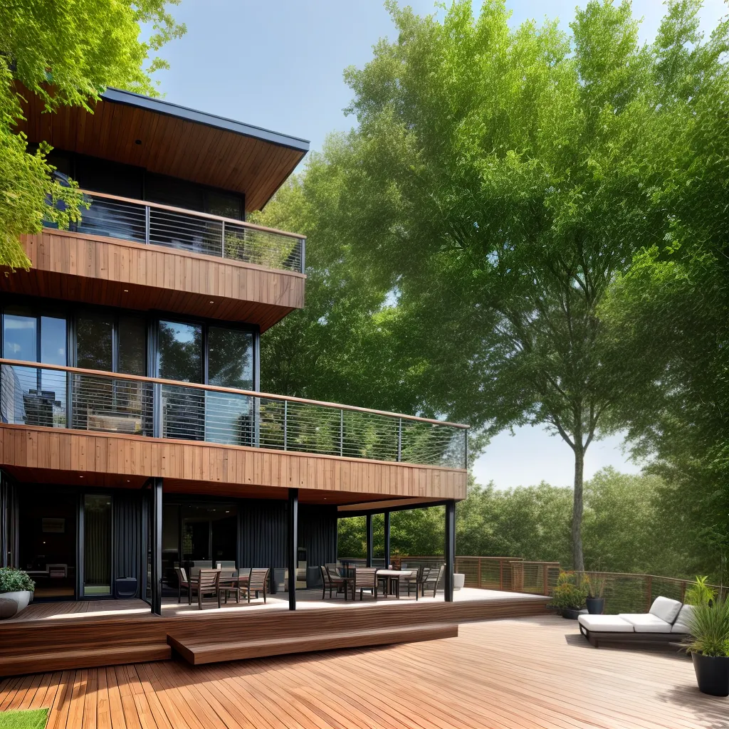 deck suspenso moderno paisagem