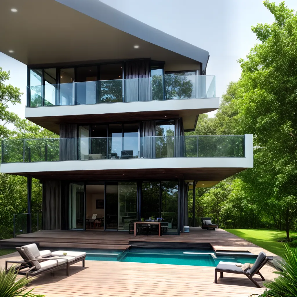 deck suspenso verde arquitetura