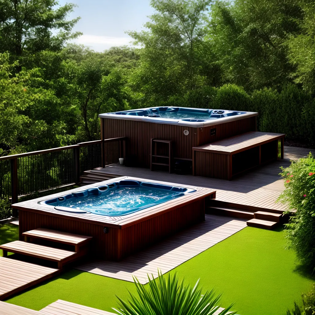 deck madeira jardim banheira ao ar livre