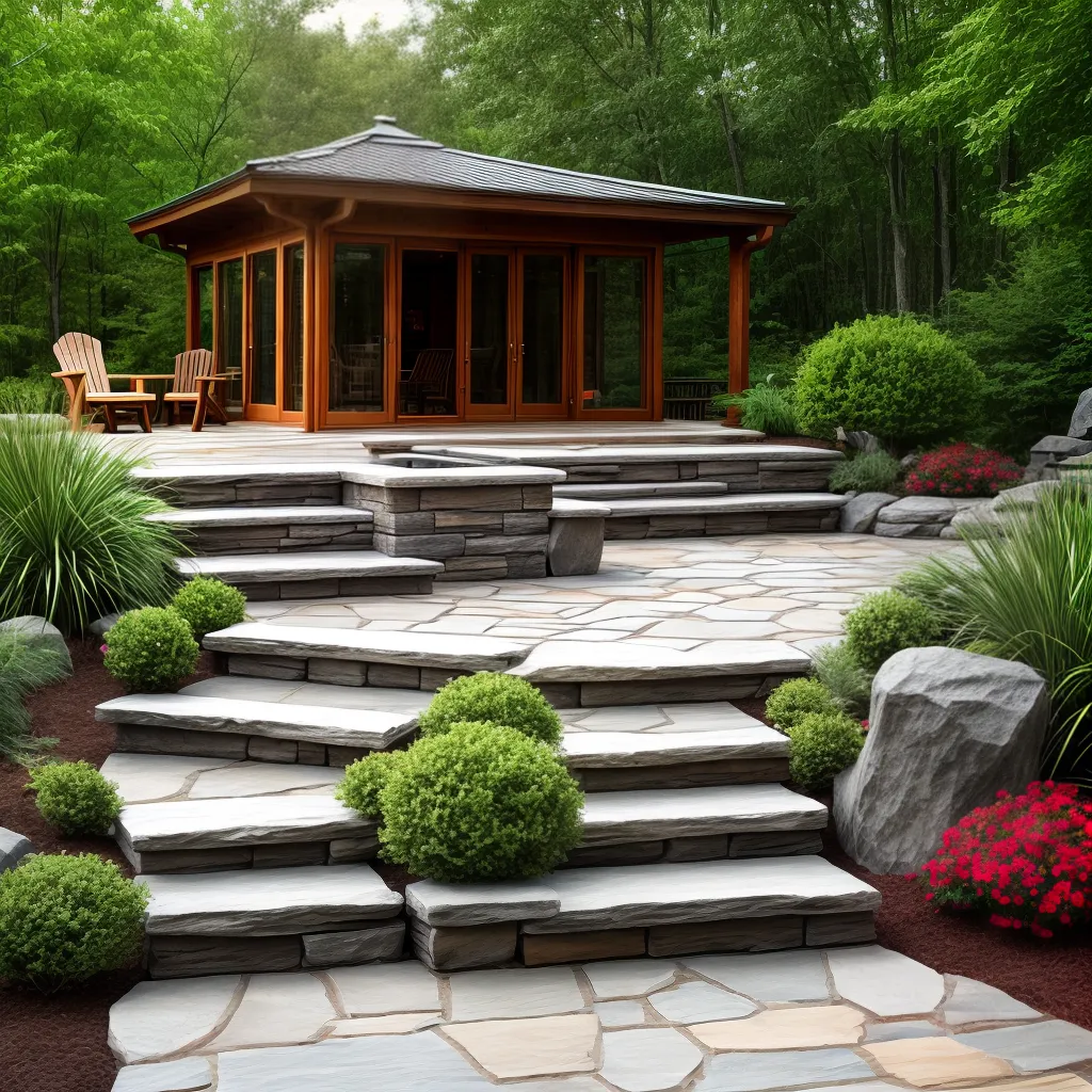 deck pedra natureza mobiliario verde