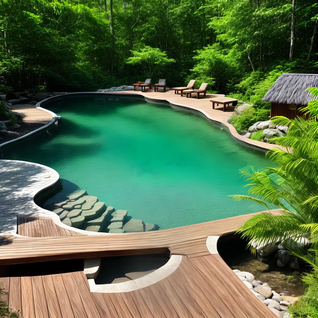 deck madeira piscina natural verde 1