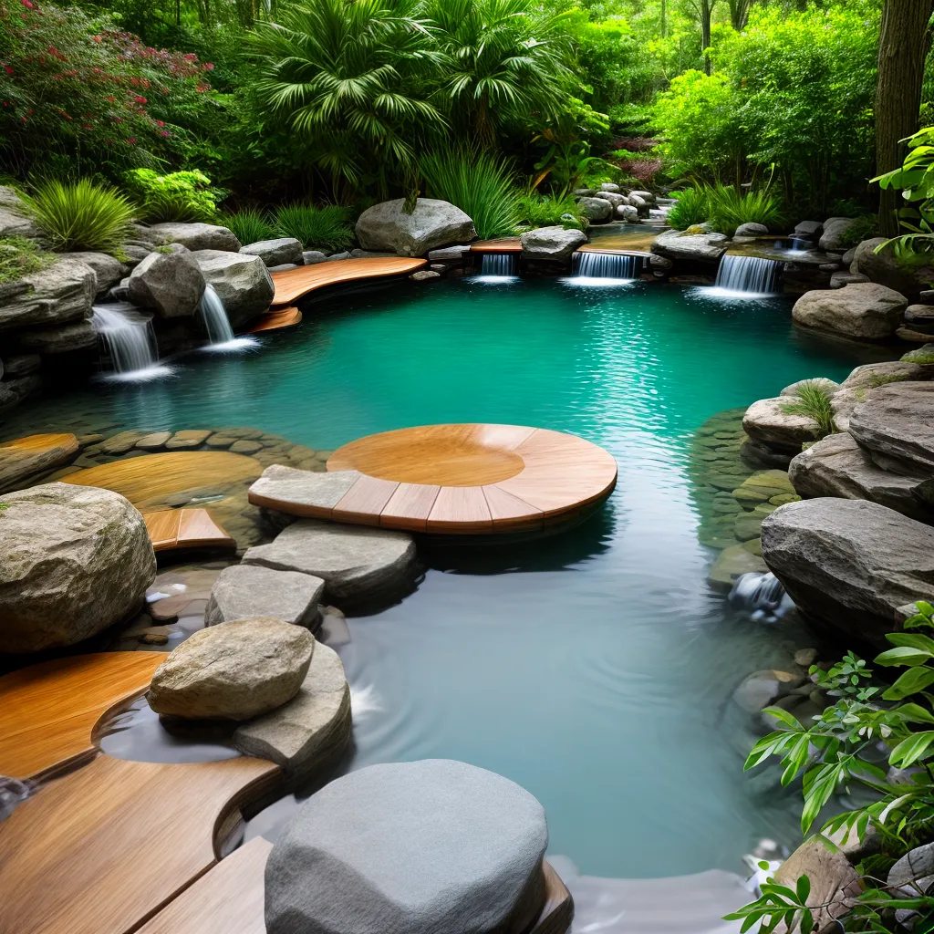 deck madeira piscina natural verde 3