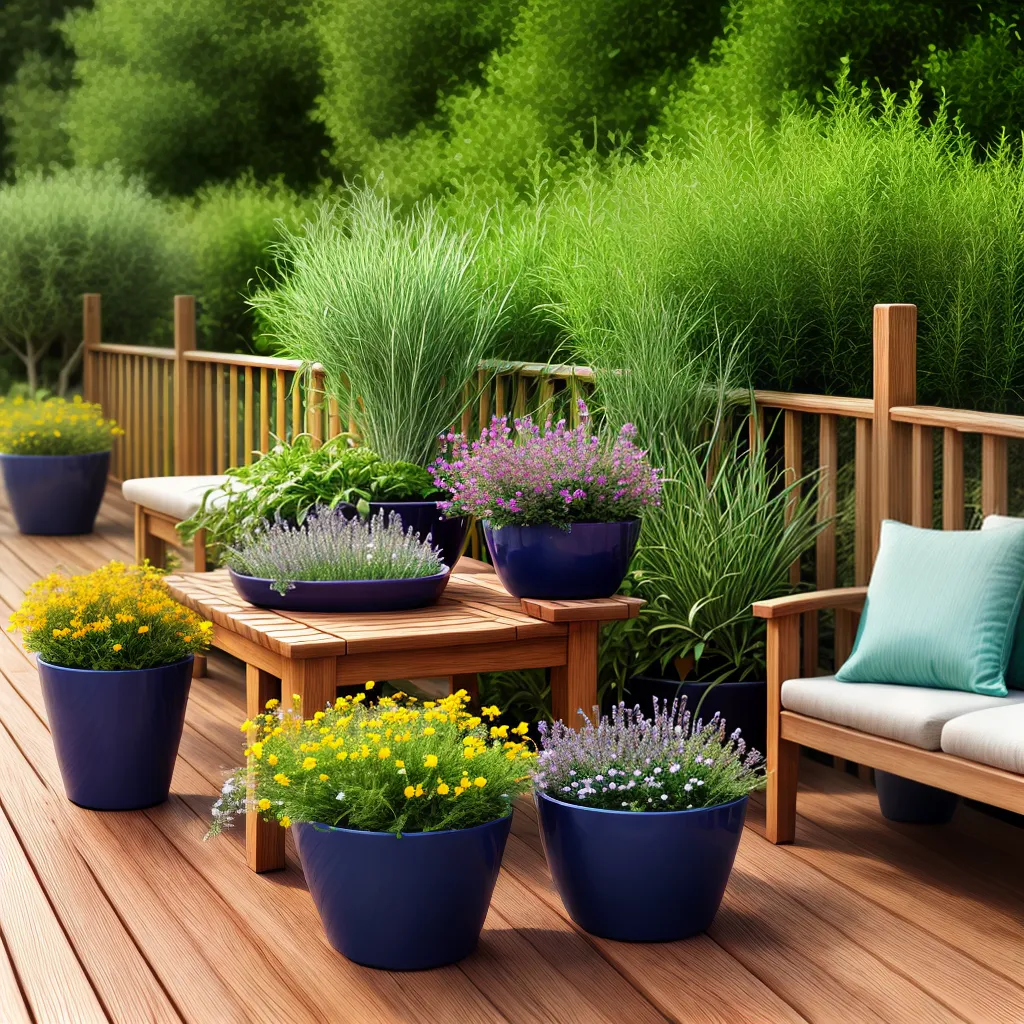 deck madeira jardim aromatico