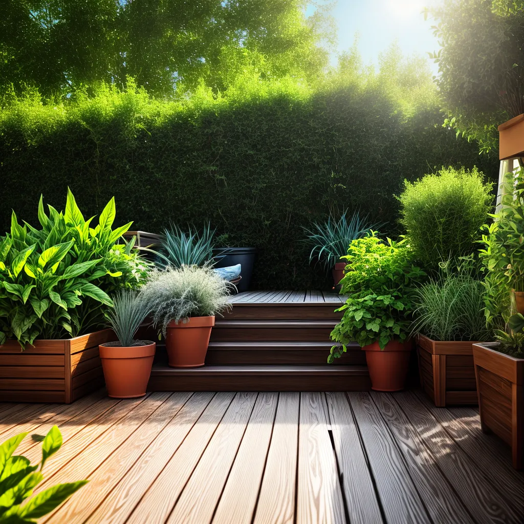 deck verde plantas sol
