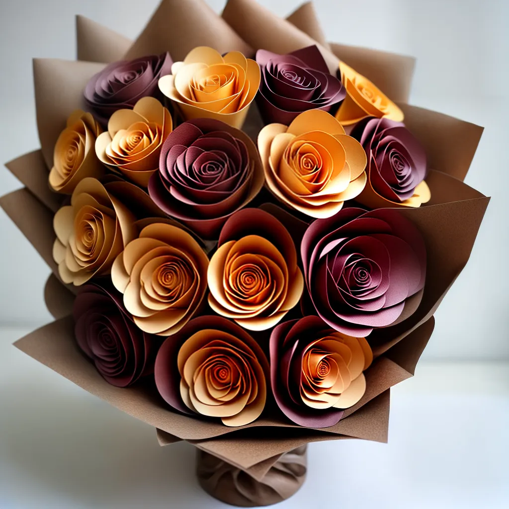 buque flores papel kraft rustico