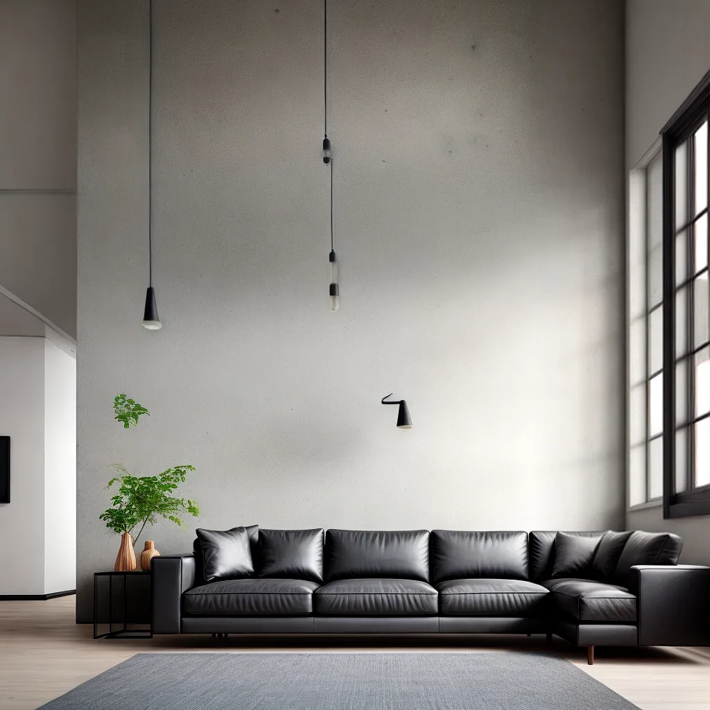 sala minimalista cimento queimado
