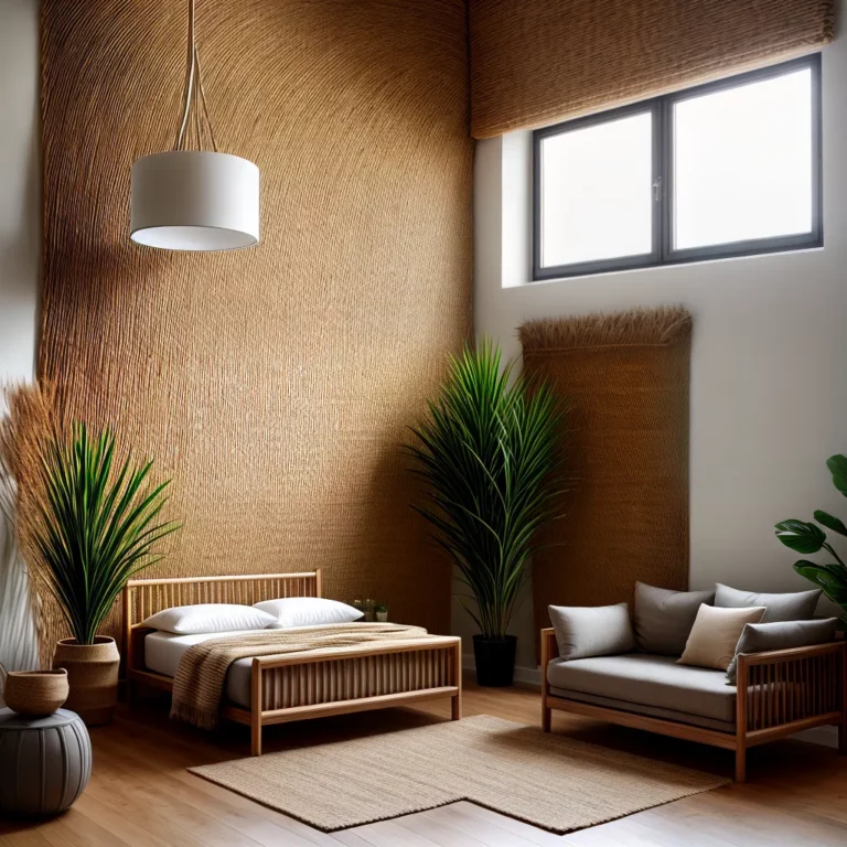 Revestimento de parede com palha: natural e elegante