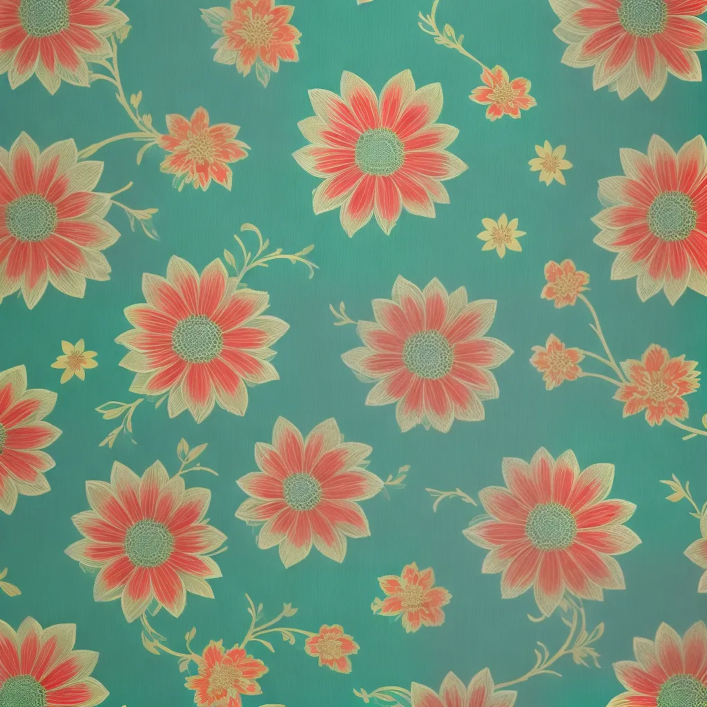 papel de parede retro vibrante