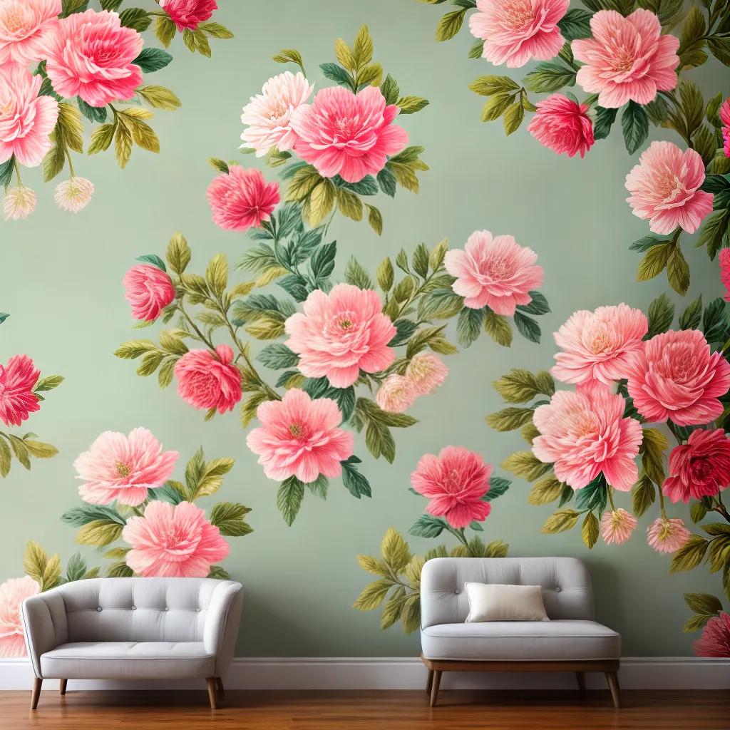 papel de parede vintage floral retro