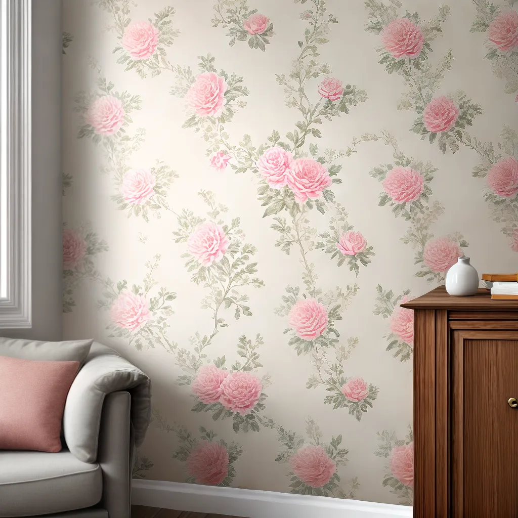 parede floral pastel elegante