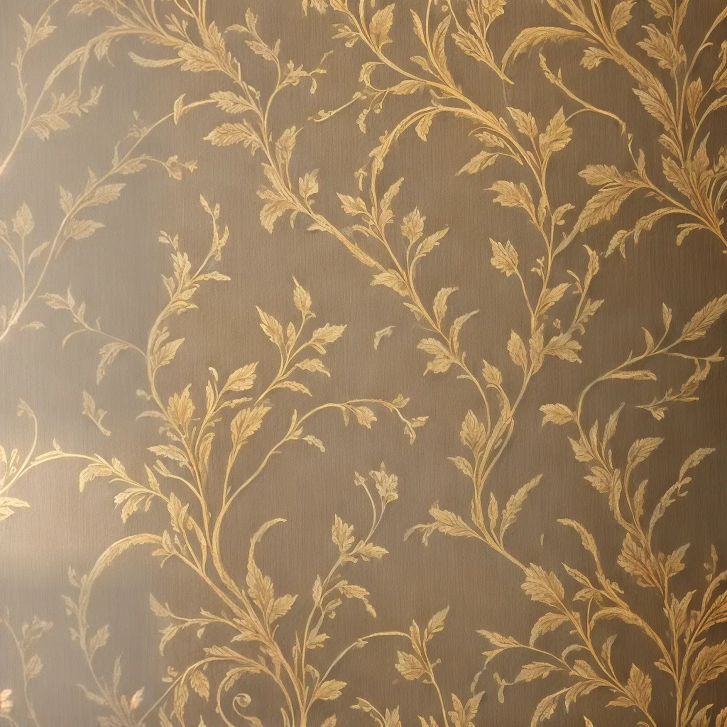 papel de parede floral ouro bordo