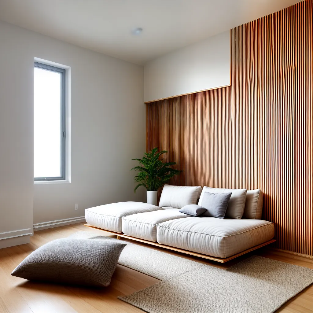 sala minimalista bambu zen