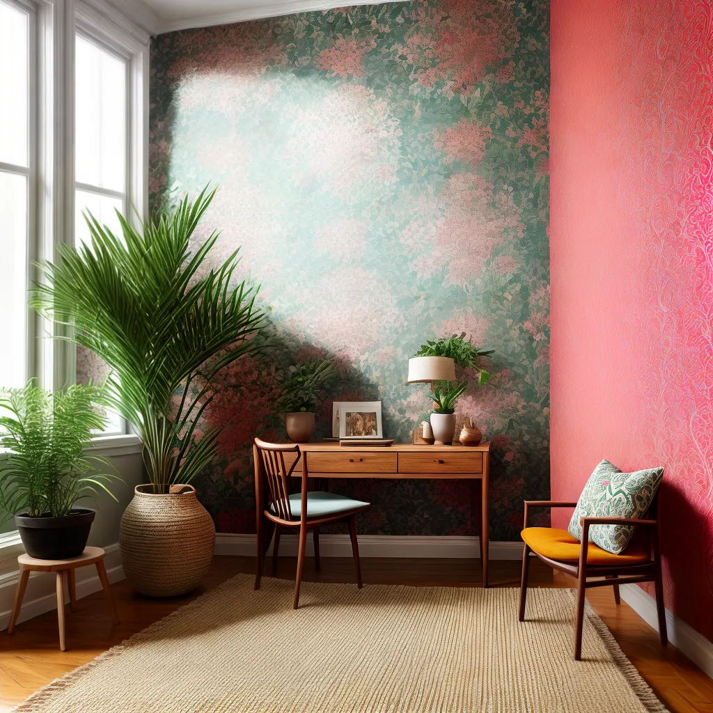 parede estampada boho vibrante