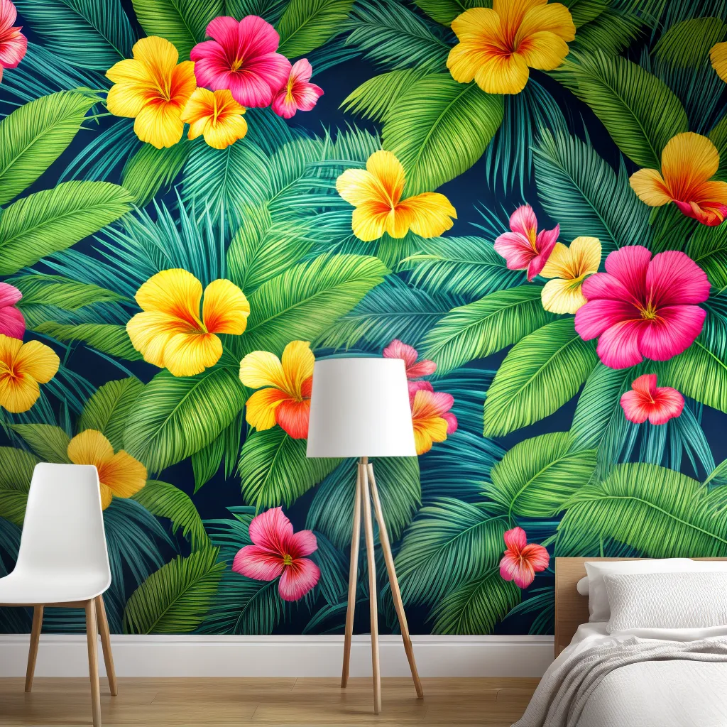 papel de parede tropical exuberante 1